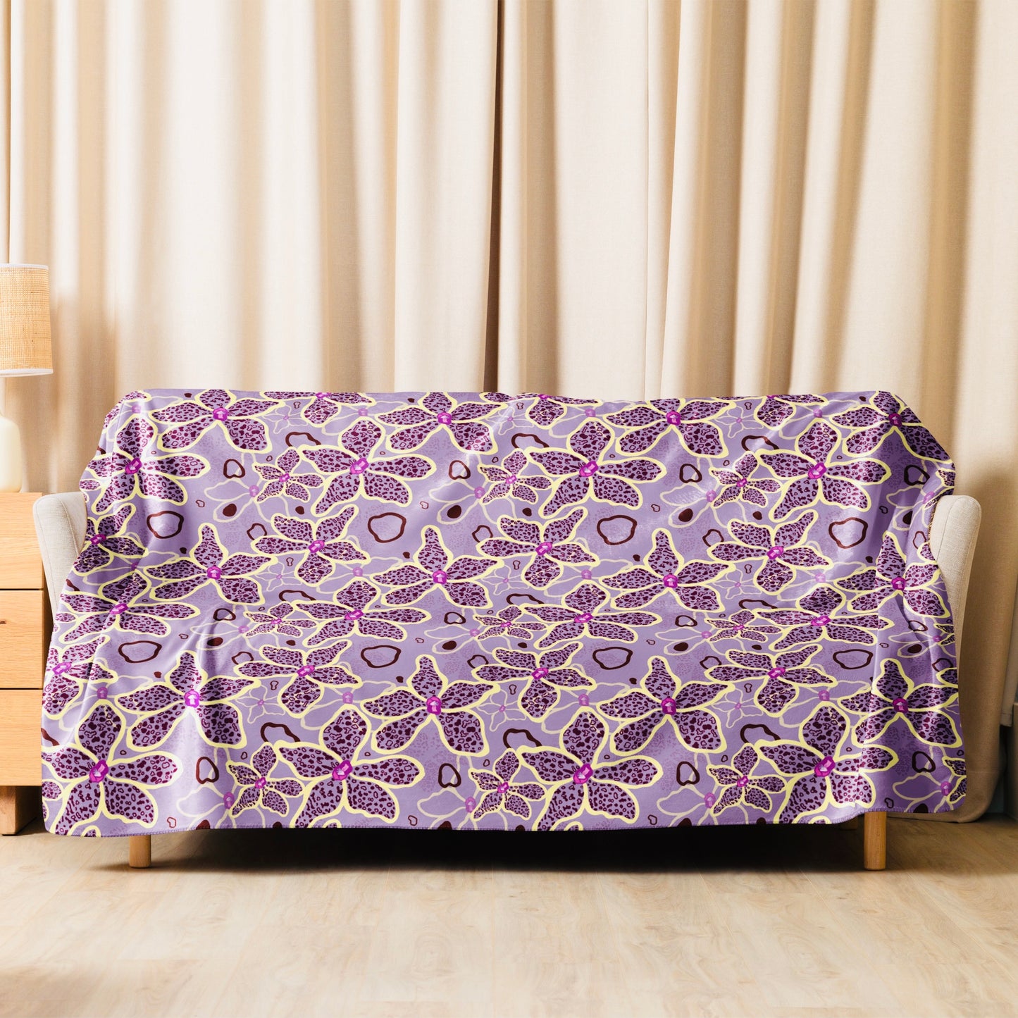 Tiger Orchid Sherpa Blanket