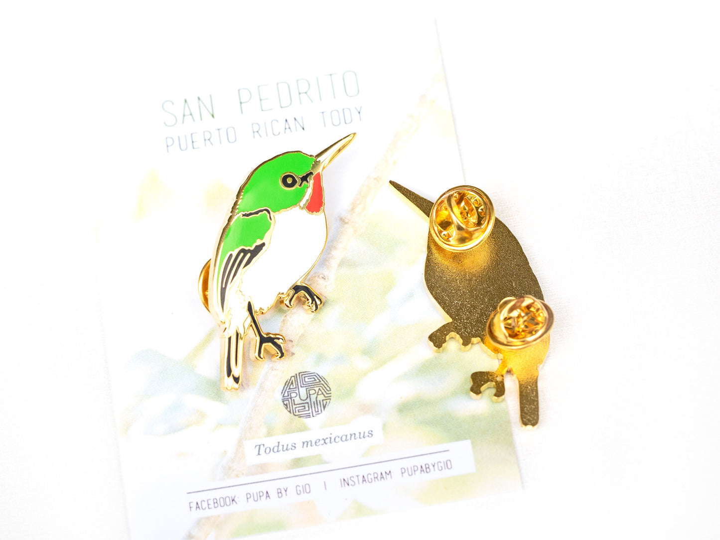 San Pedrito (Puerto Rican Tody) Todus Mexicanus Hard Enamel Pin
