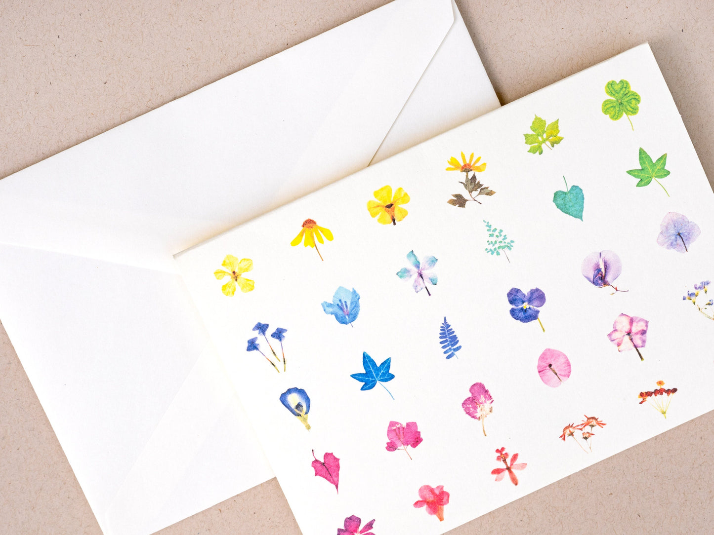 Floral Color Chart Greeting Card With Envelope