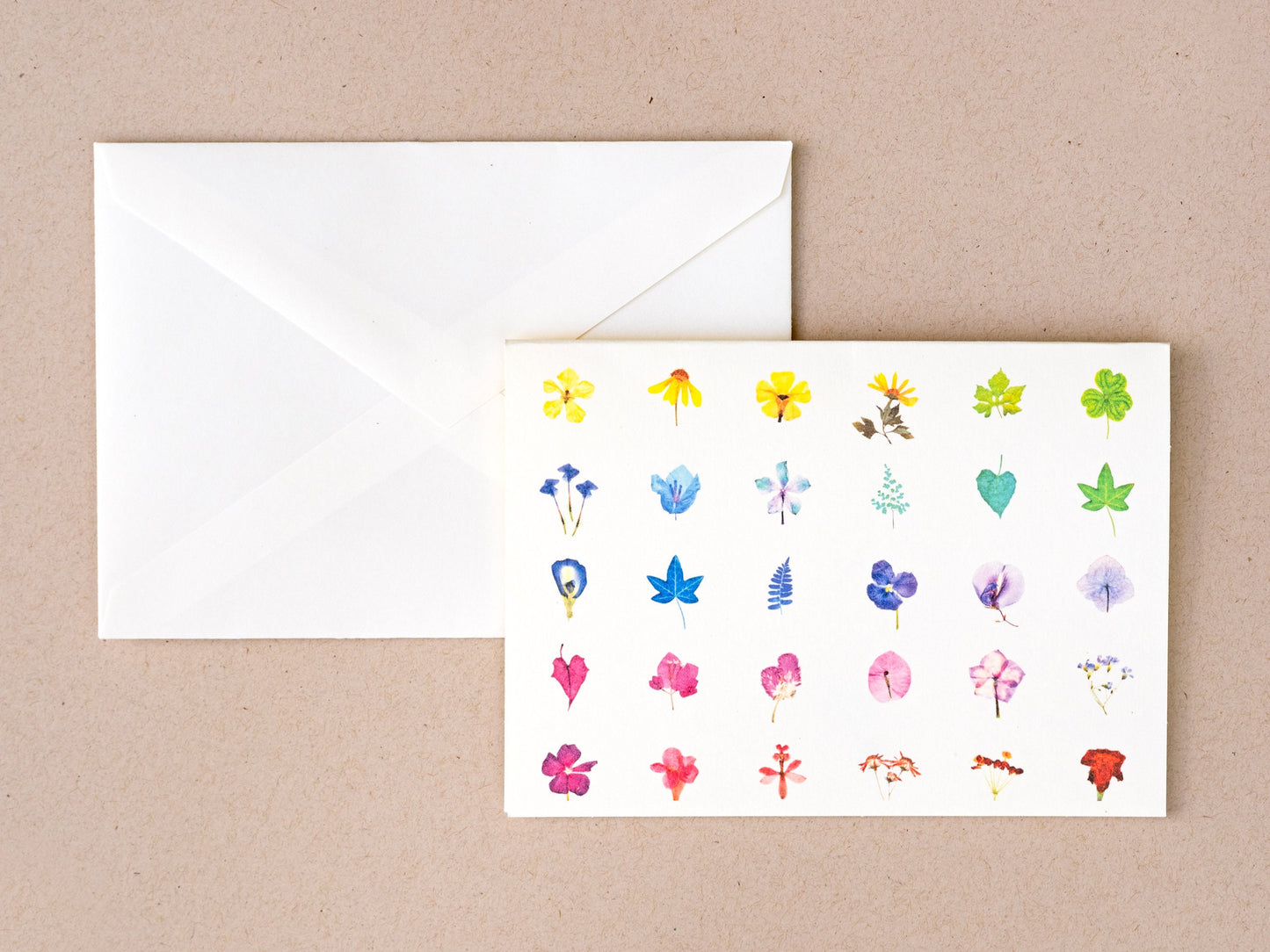 Floral Color Chart Greeting Card With Envelope