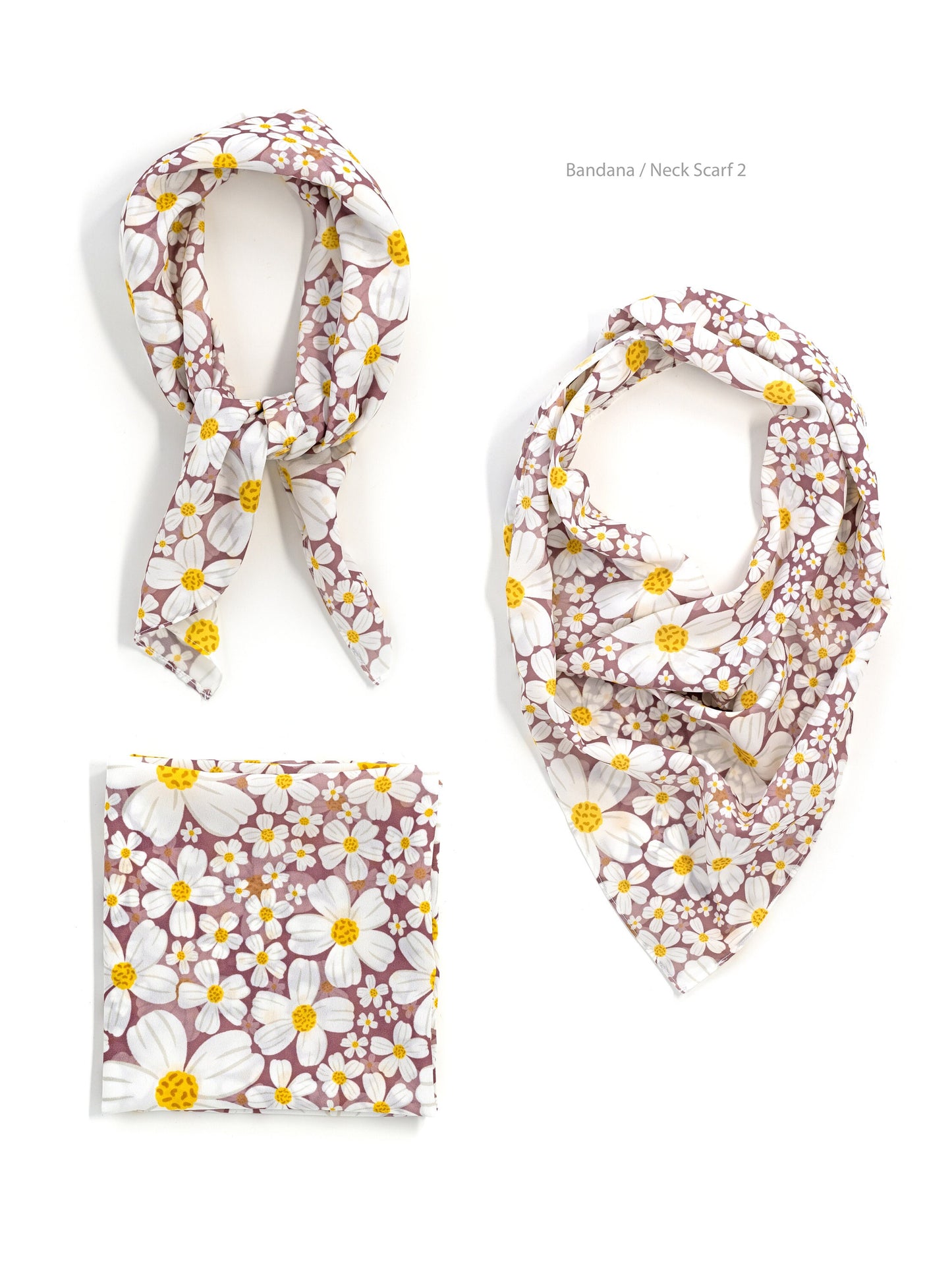 Margarita (Bidens alba) Scarf / Neck Scarf / Bandana