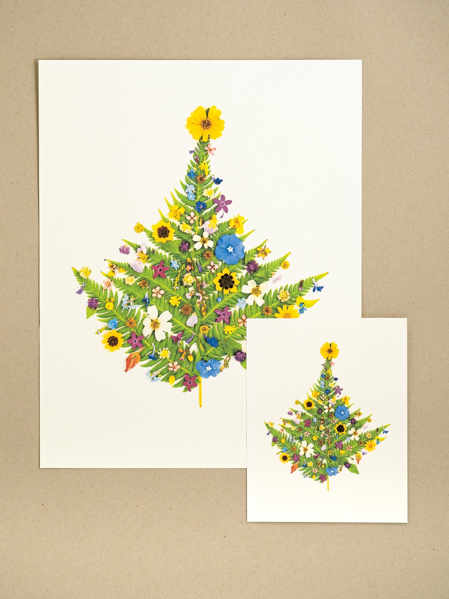 Floral Christmas Tree Greeting Cards / Art Print
