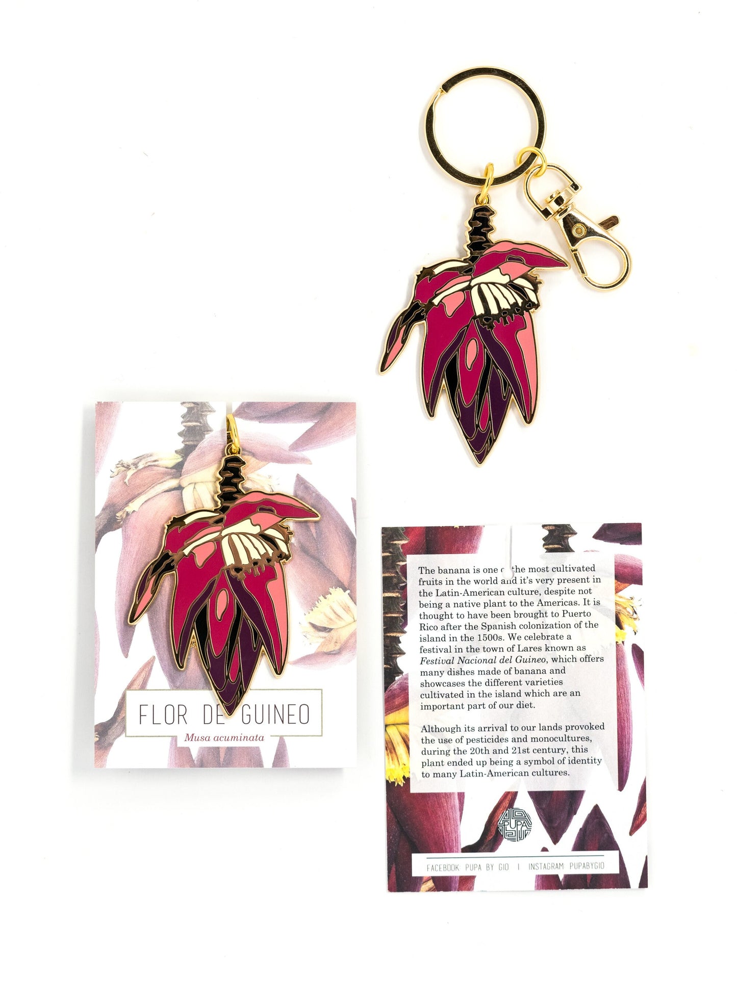 Flor de Guineo Keychain