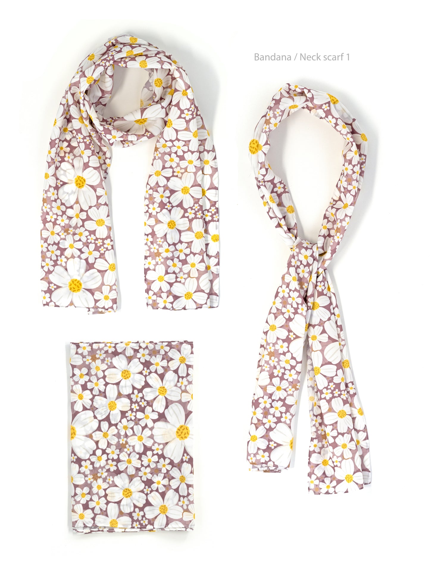 Margarita (Bidens alba) Scarf / Neck Scarf / Bandana