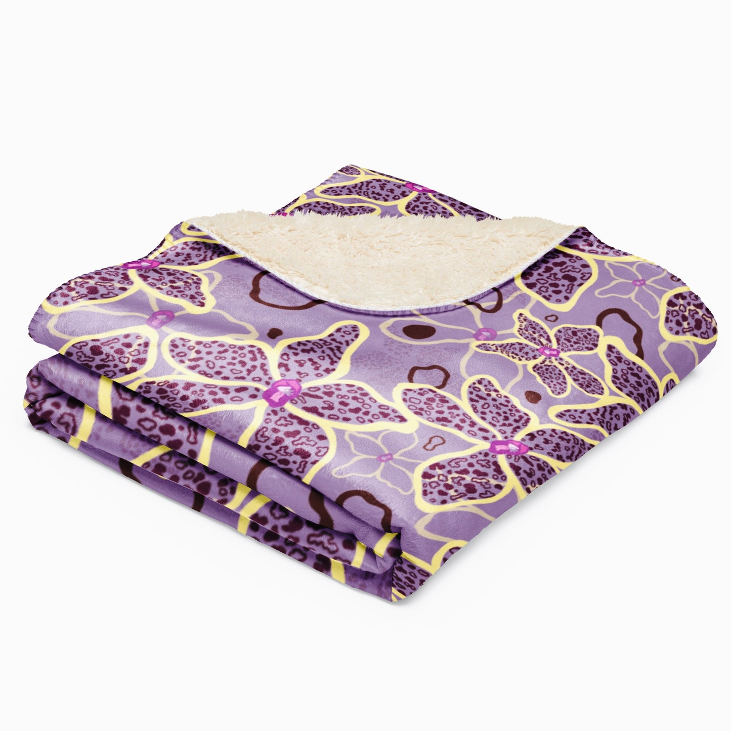 Tiger Orchid Sherpa Blanket