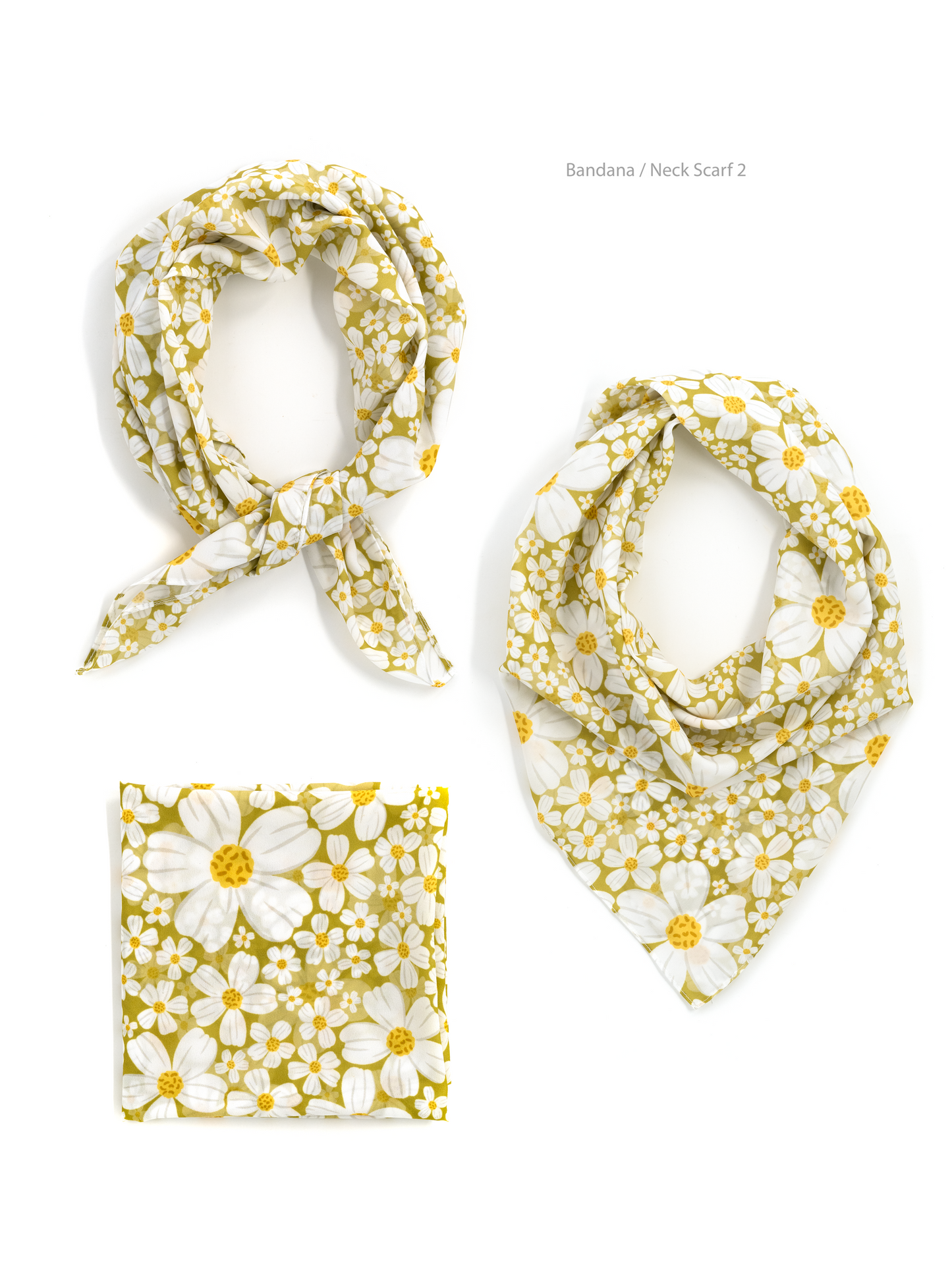 Margarita (Bidens alba) Scarf / Neck Scarf / Bandana