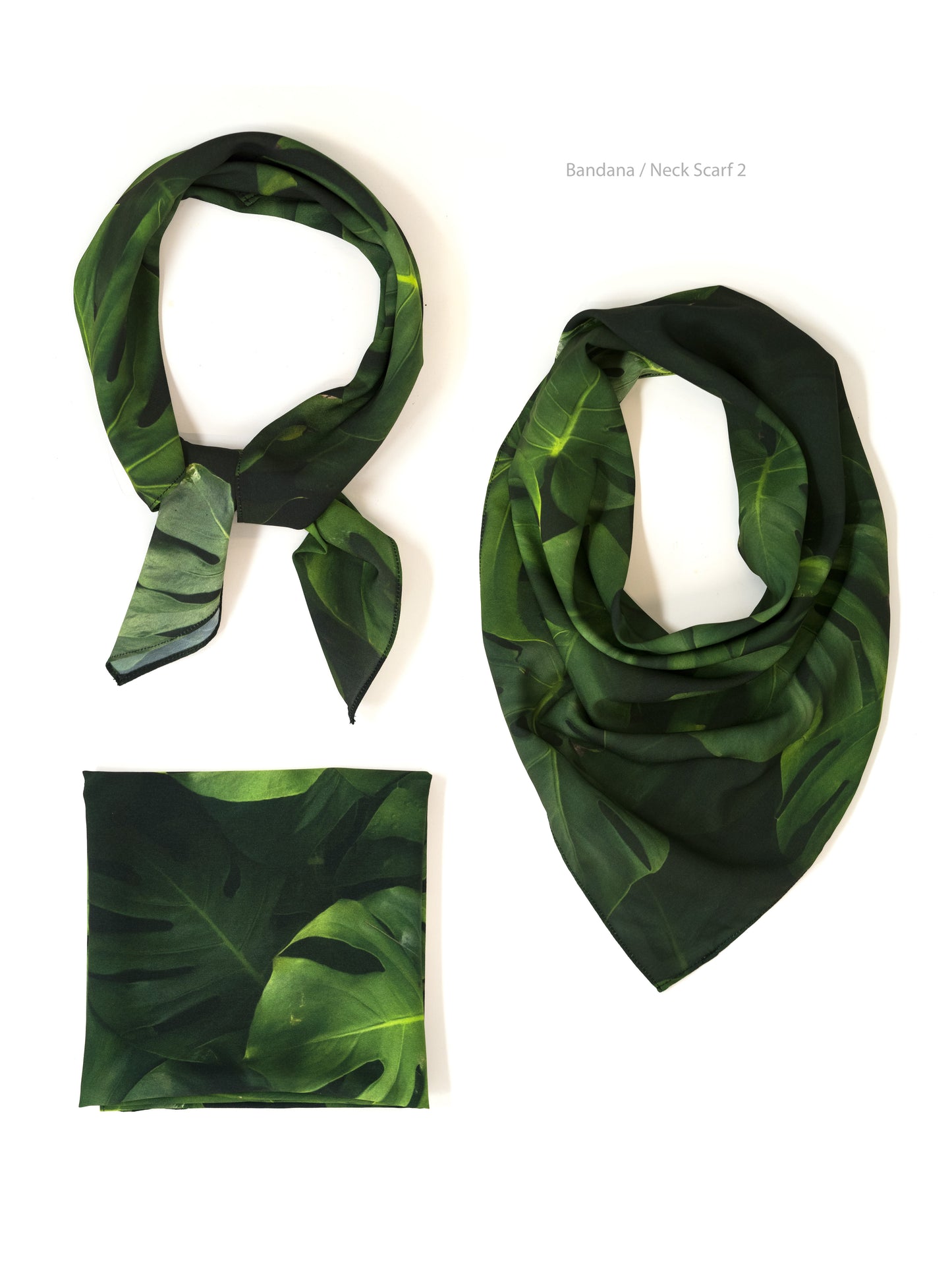 Monstera Scarf / Neck Scarf / Bandana