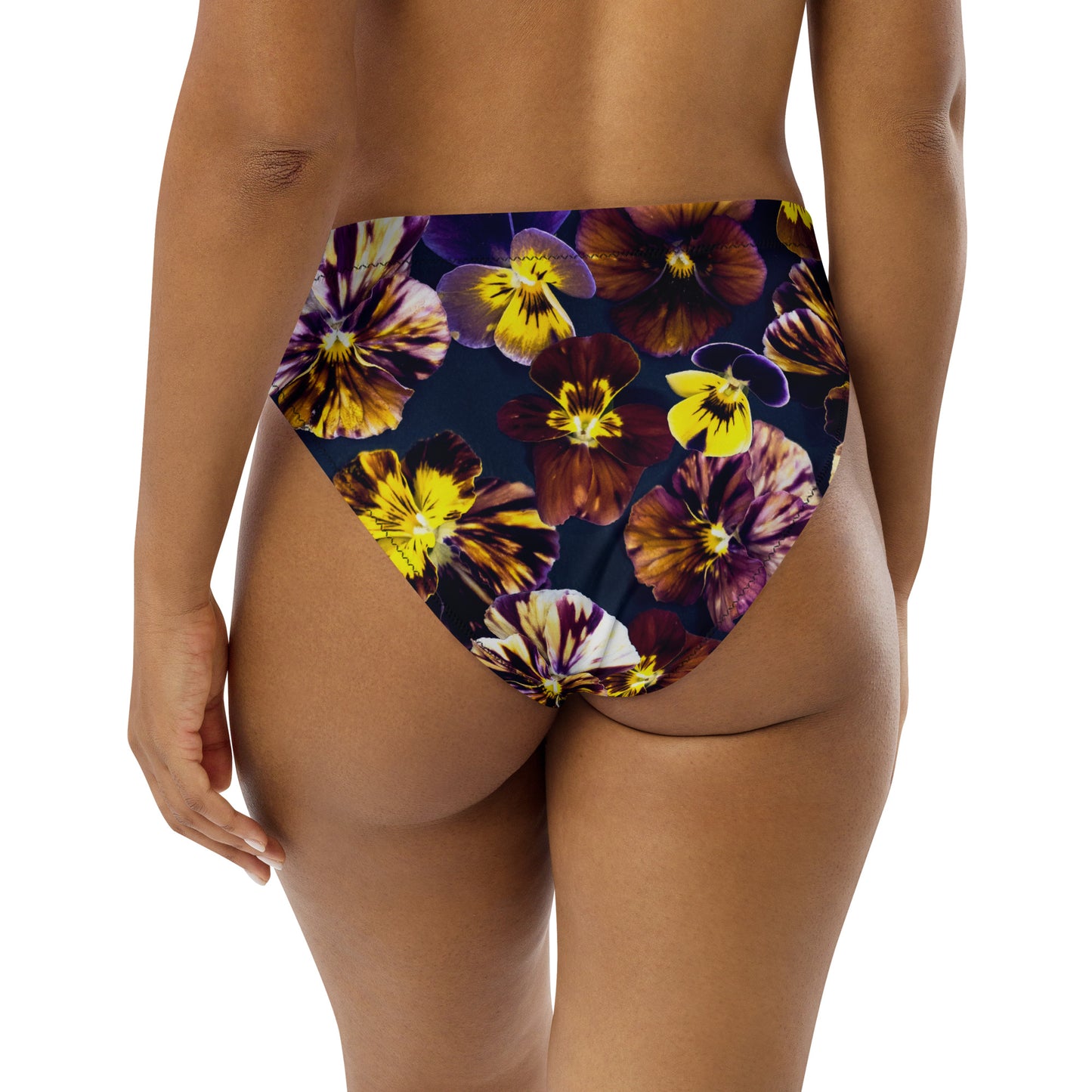 Pansies Recycled high-waisted bikini bottom