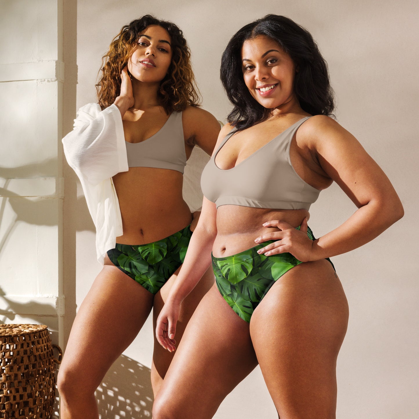 Monstera Recycled high-waisted bikini bottom