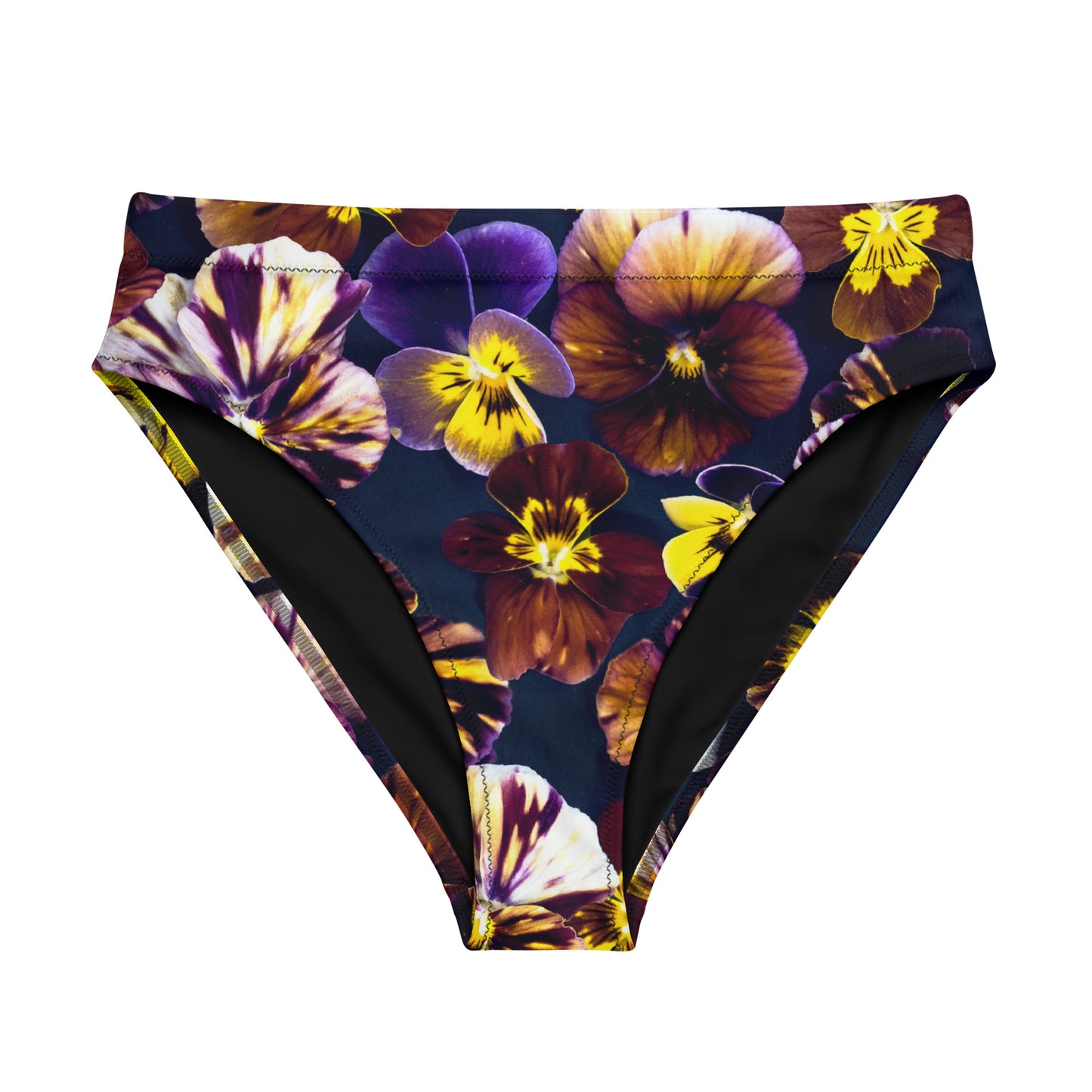 Pansies Recycled high-waisted bikini bottom