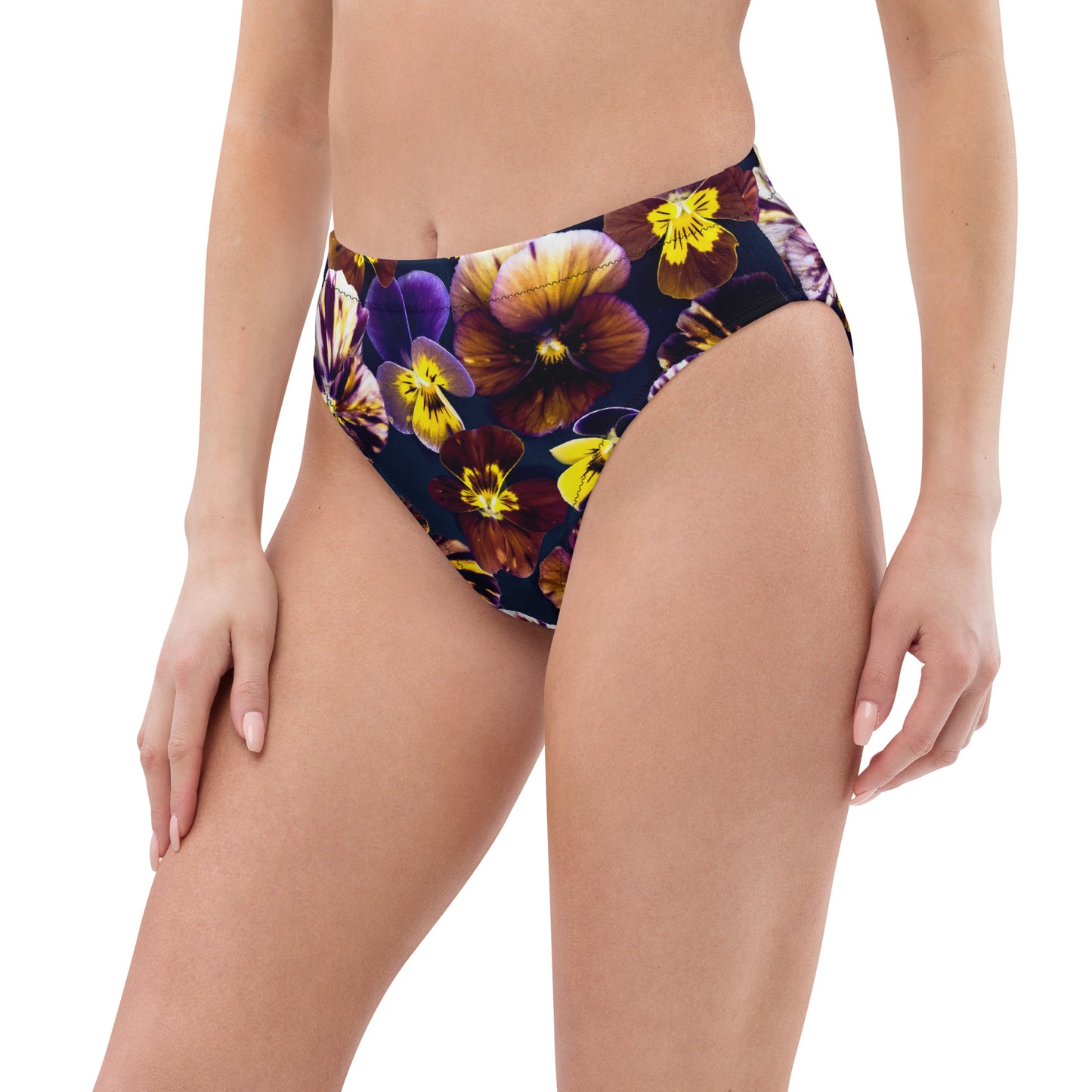 Pansies Recycled high-waisted bikini bottom