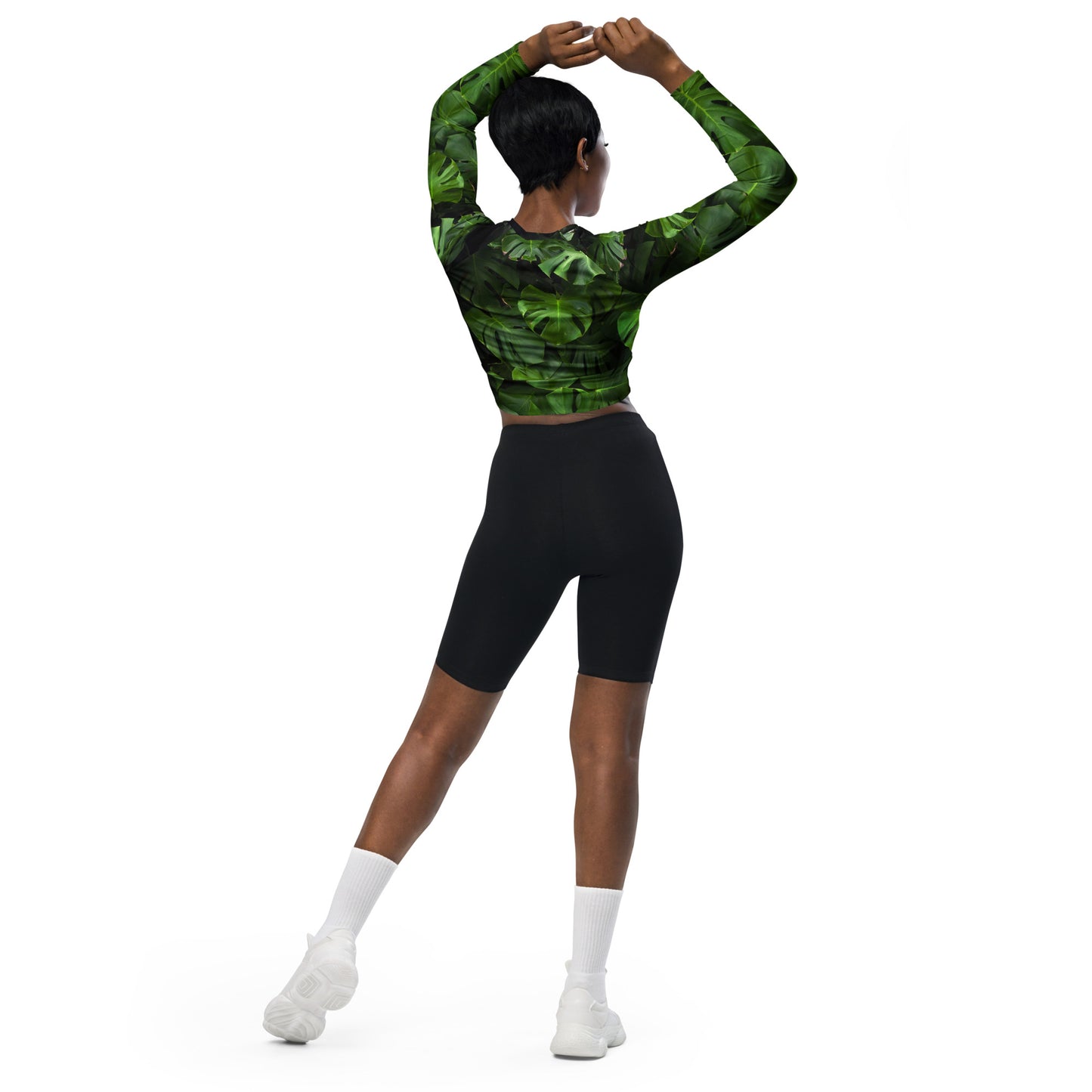 Monstera Recycled long-sleeve crop top