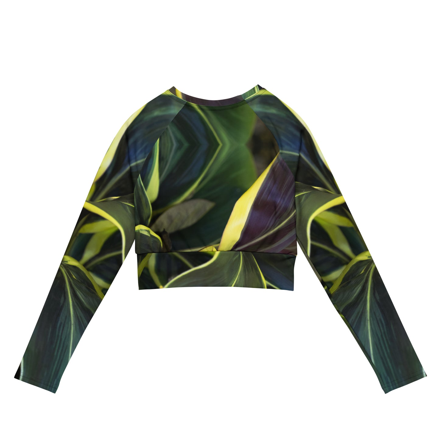 Hawaiian Ti Plant Recycled long-sleeve crop top
