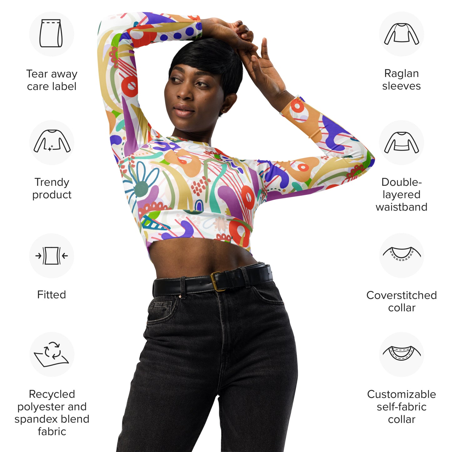 Alegria Recycled long-sleeve crop top