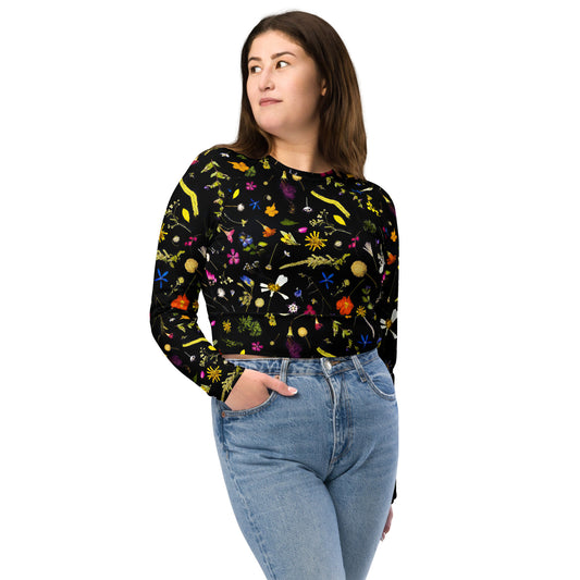 Flores Pal Corazon Recycled long-sleeve crop top