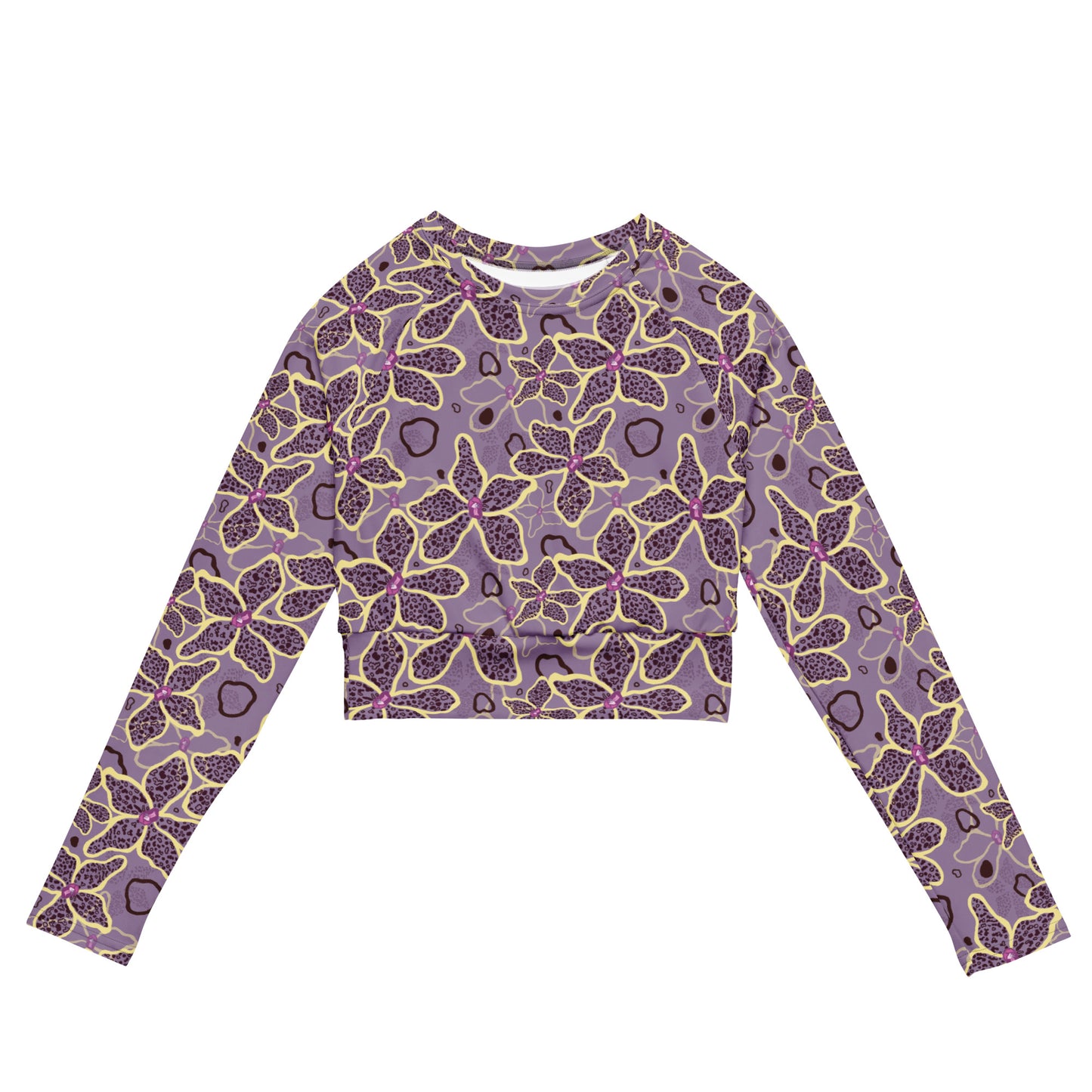 Tiger Orchid Recycled long-sleeve crop top