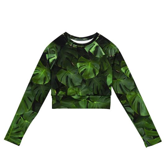 Monstera Recycled long-sleeve crop top