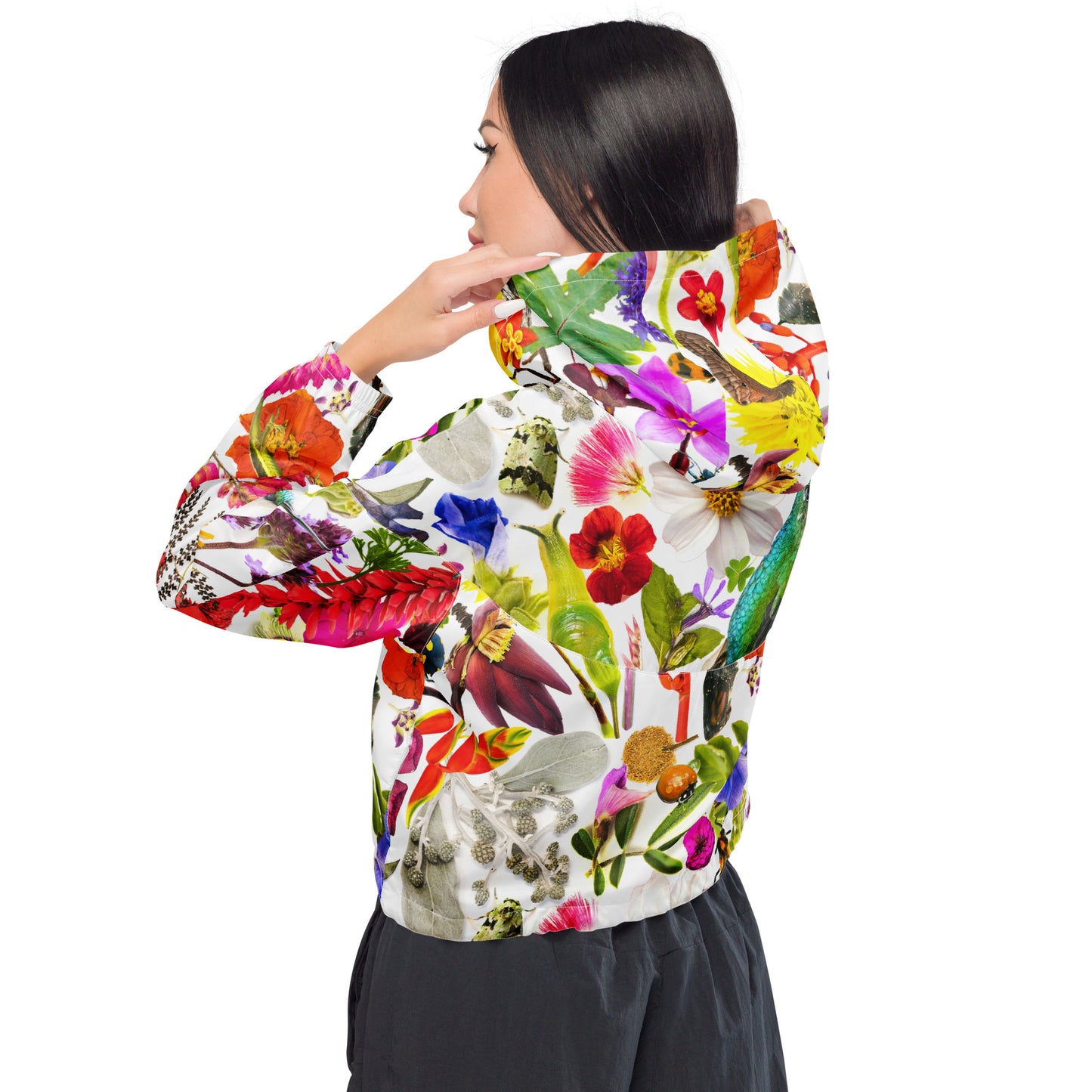 Flora & Fauna of PR Women’s Cropped Windbreaker