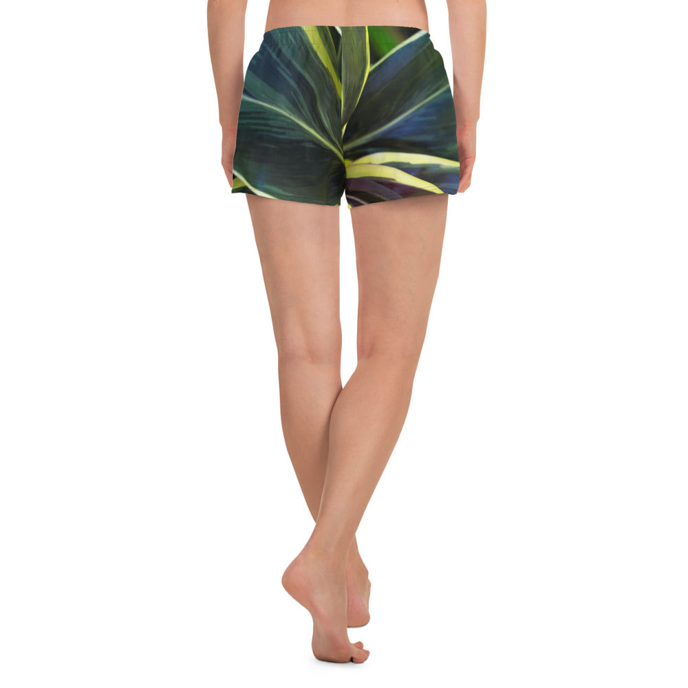 Hawaiian Ti Plant Women’s Recycled Athletic Shorts