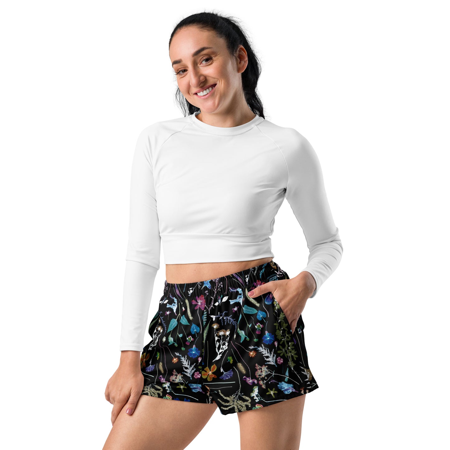 Blooming Cosmos Women’s Recycled Athletic Shorts