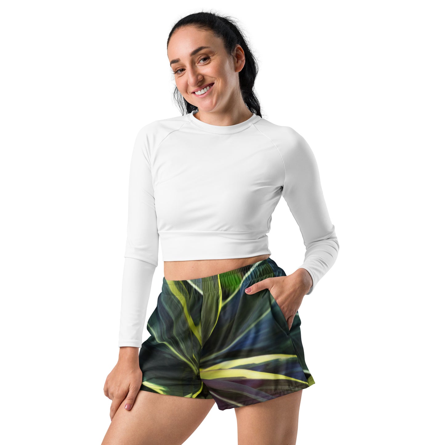 Hawaiian Ti Plant Women’s Recycled Athletic Shorts