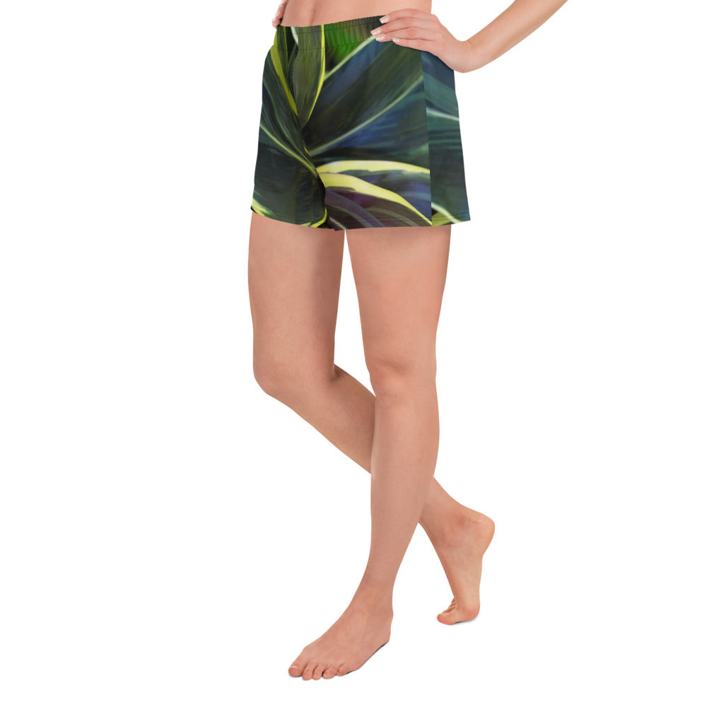 Hawaiian Ti Plant Women’s Recycled Athletic Shorts