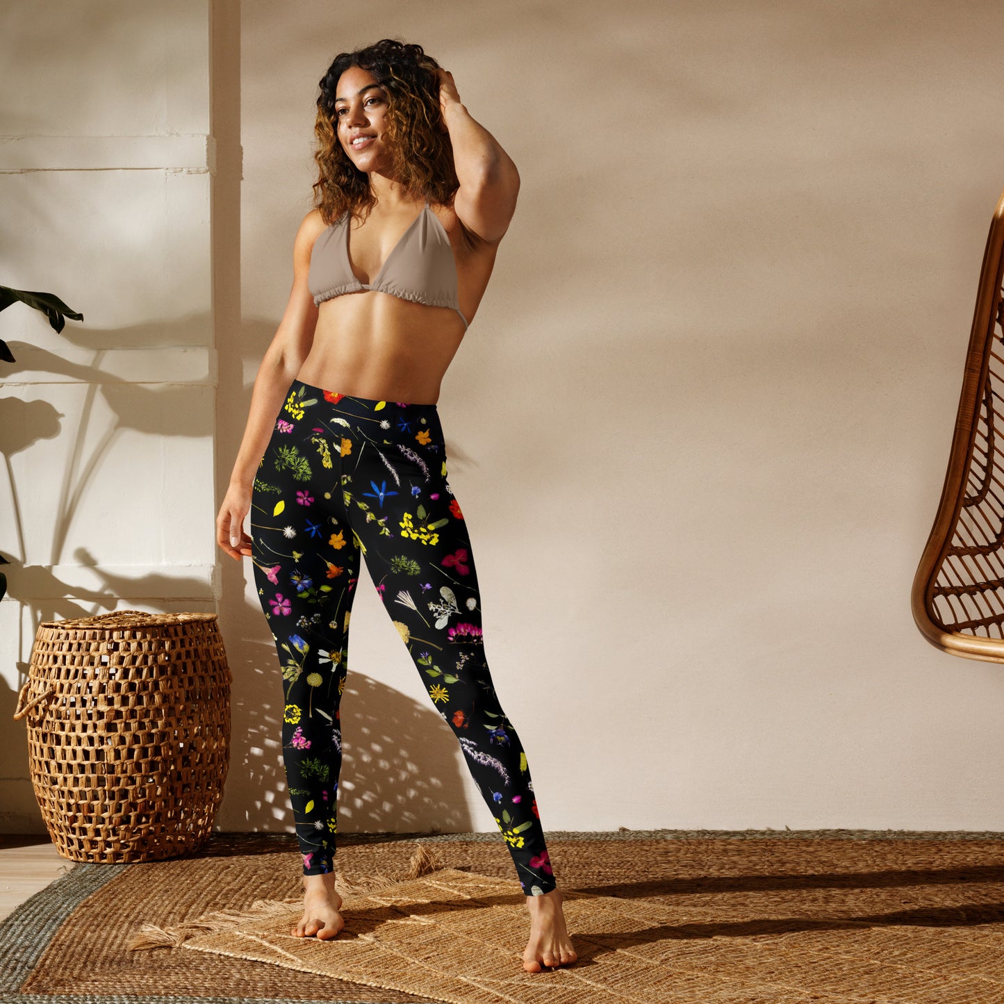 Flores Pal Corazon Yoga Leggings