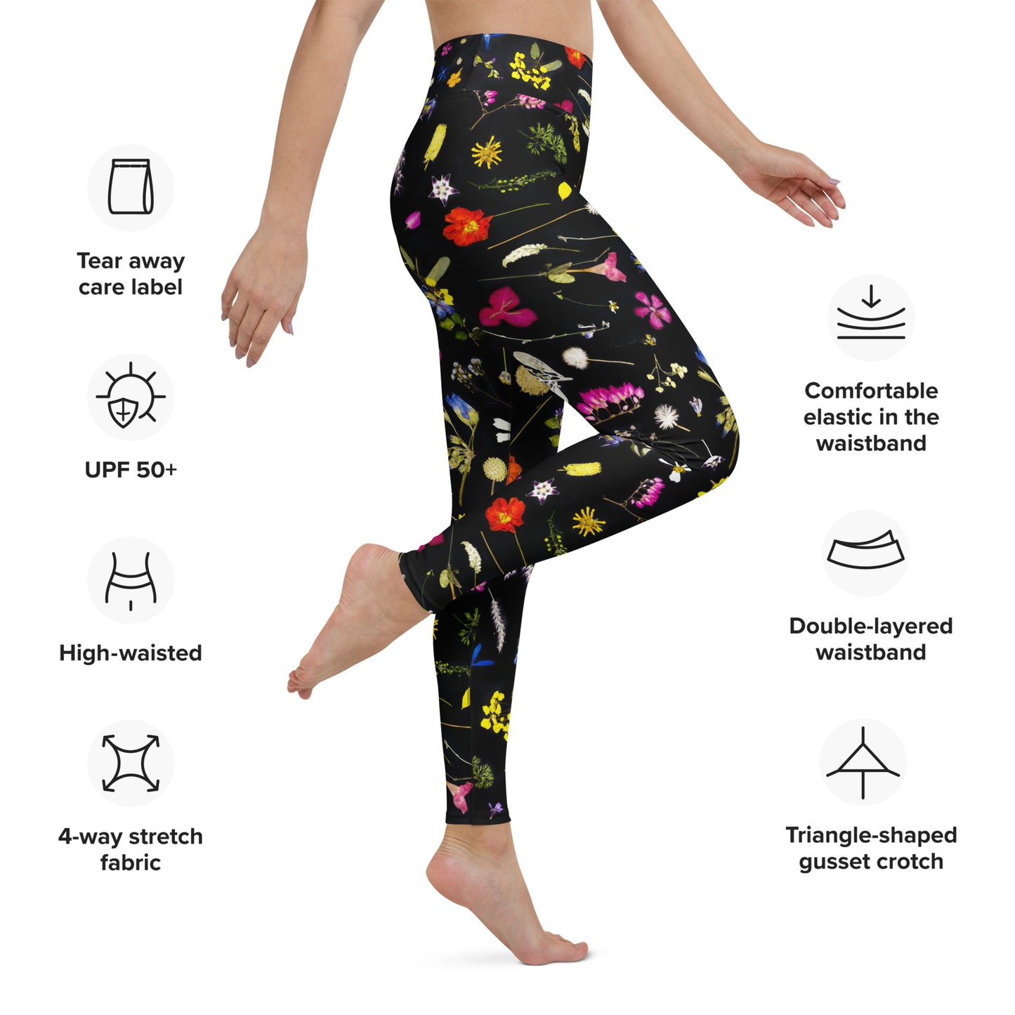 Flores Pal Corazon Yoga Leggings