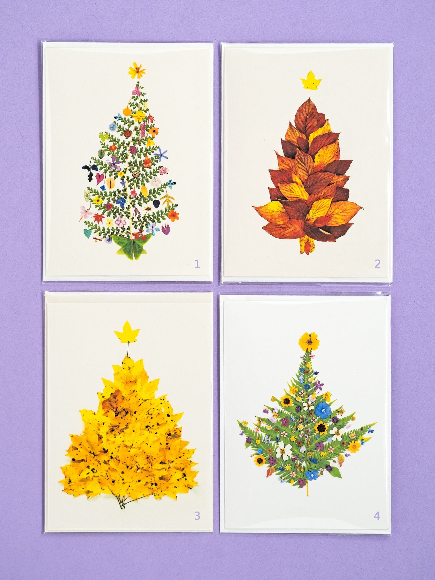 Floral Christmas Tree Greeting Cards / Art Print