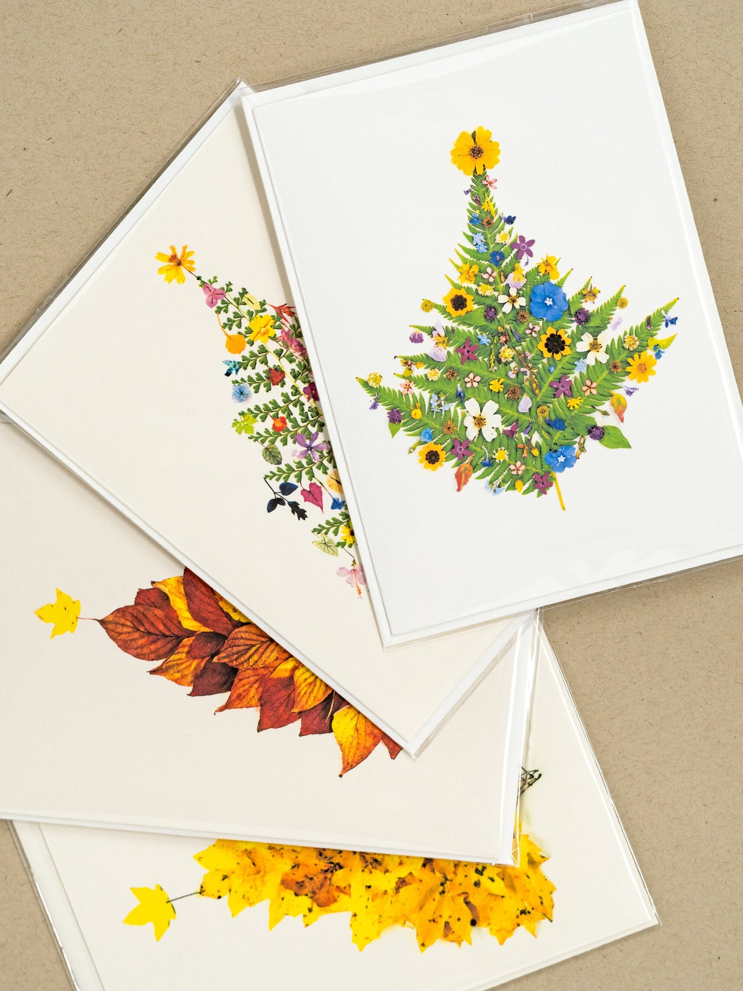 Floral Christmas Tree Greeting Cards / Art Print