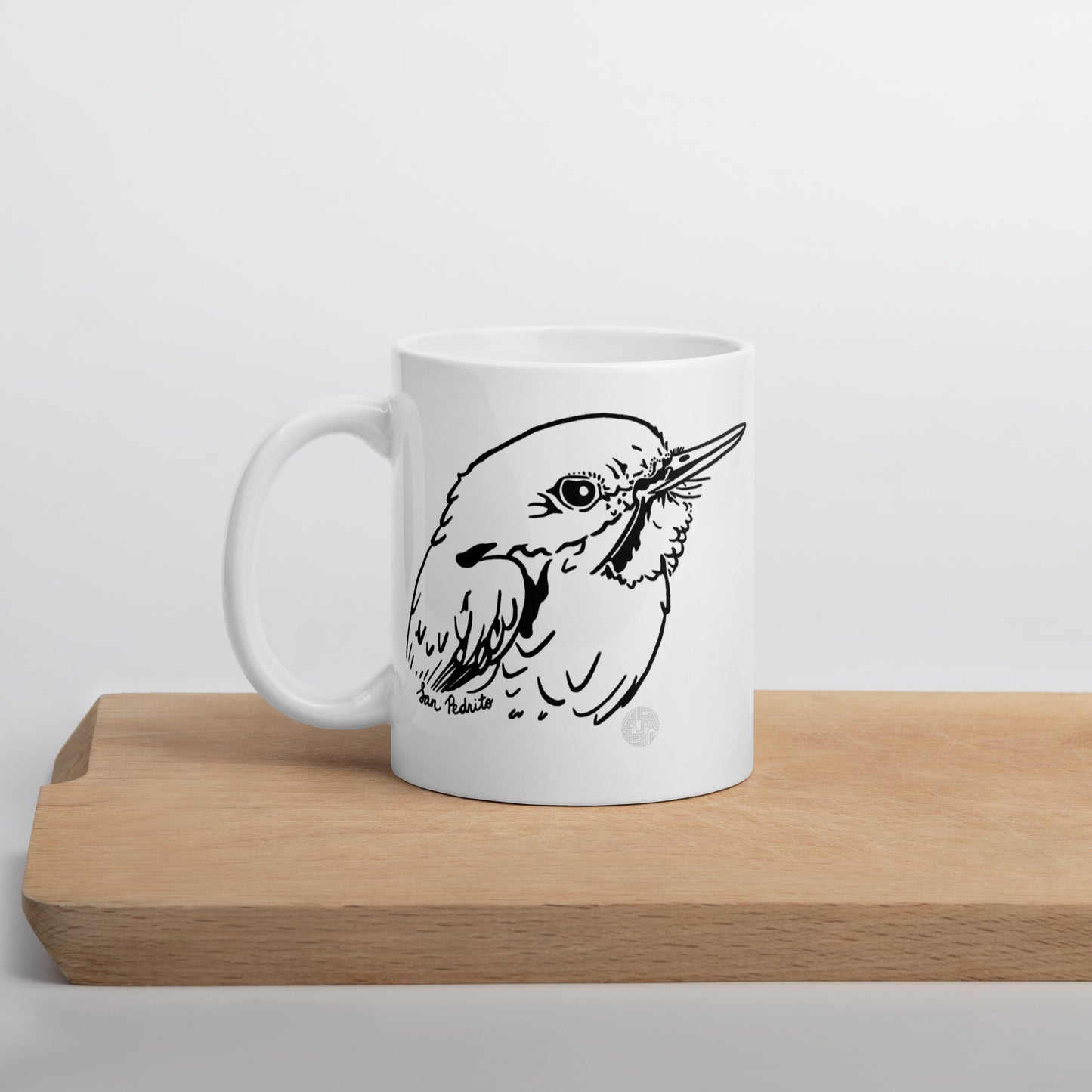 San Pedrito (closeup) white glossy mug