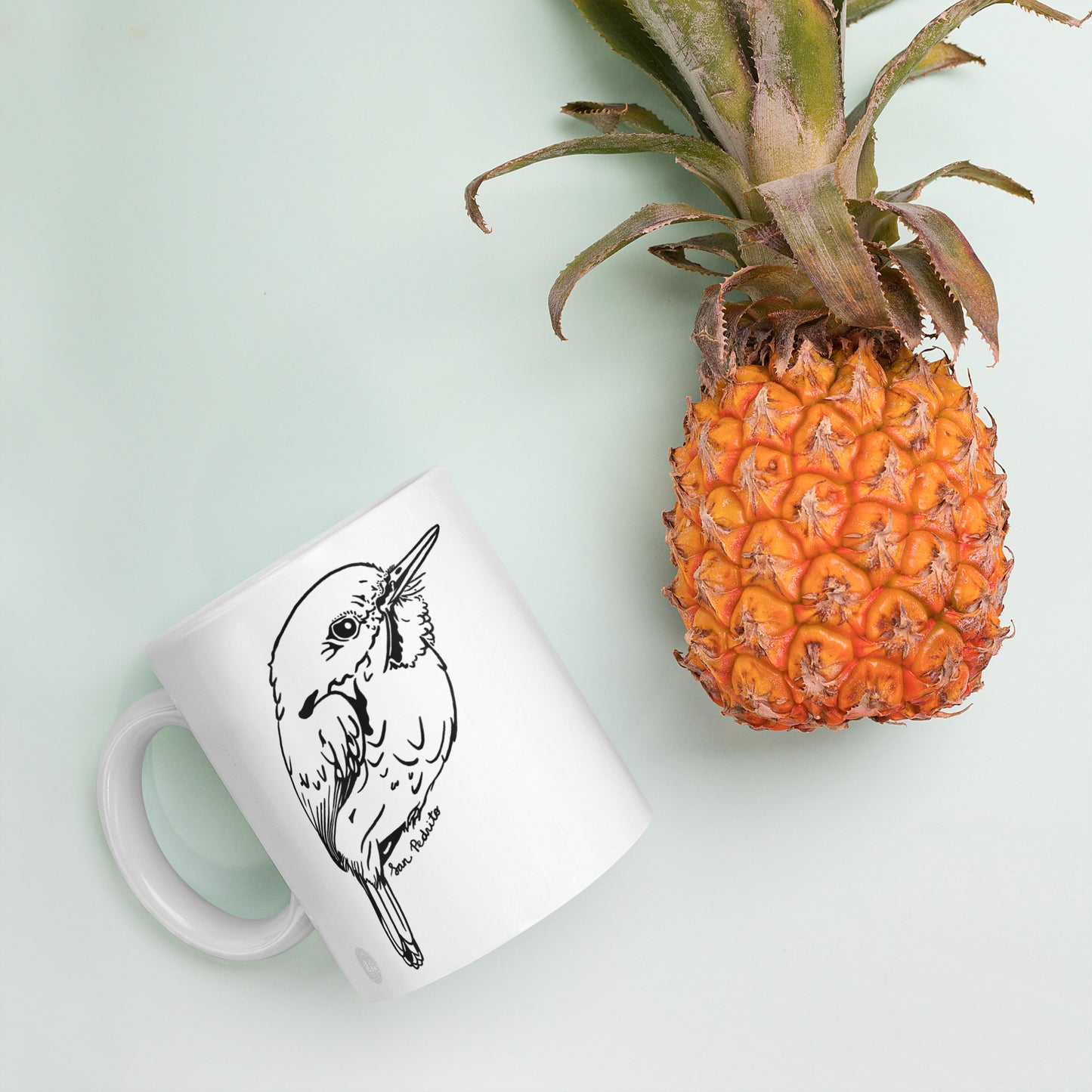 San Pedrito white glossy mug