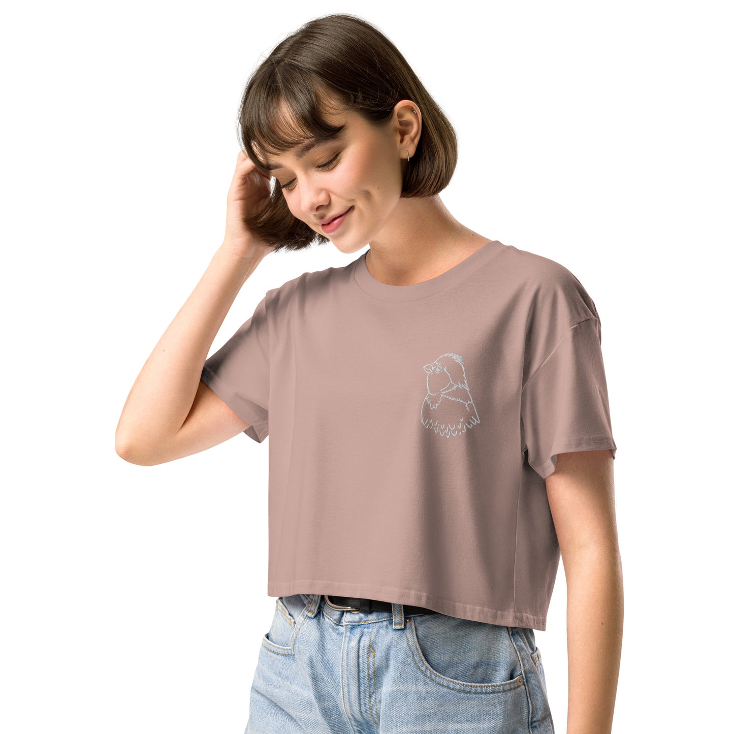 Jilguero de Puerto Rico Embroidered Women’s crop top