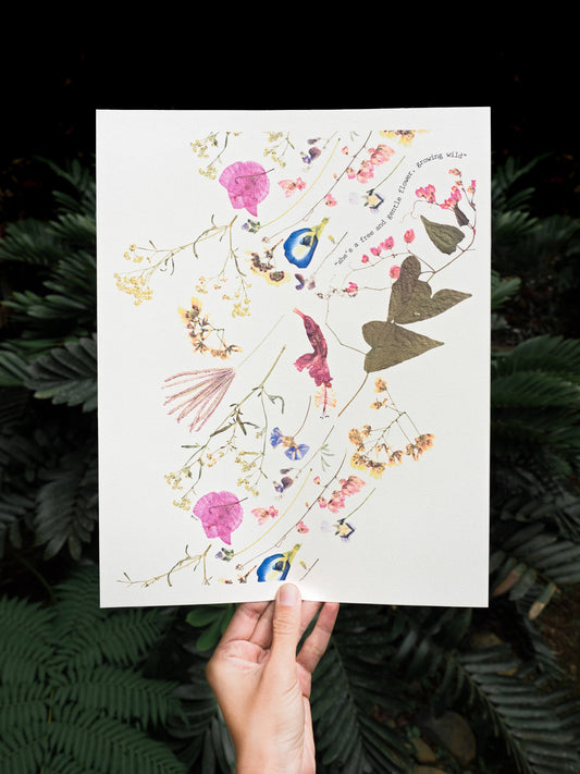Pressed Flowers of Guánica Quote Art Print
