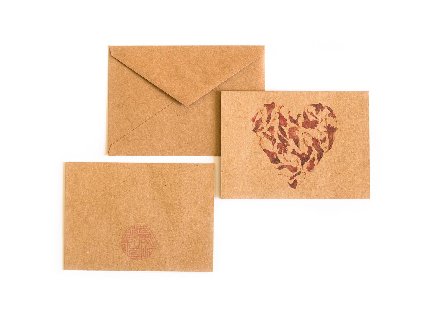 Pressed Flowers Heart Blank Greeting Card