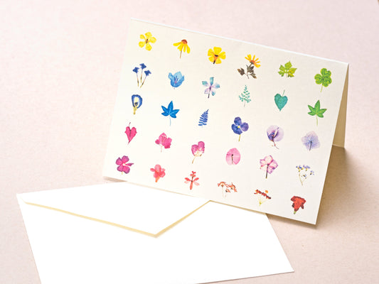 Floral Color Chart Greeting Card With Envelope