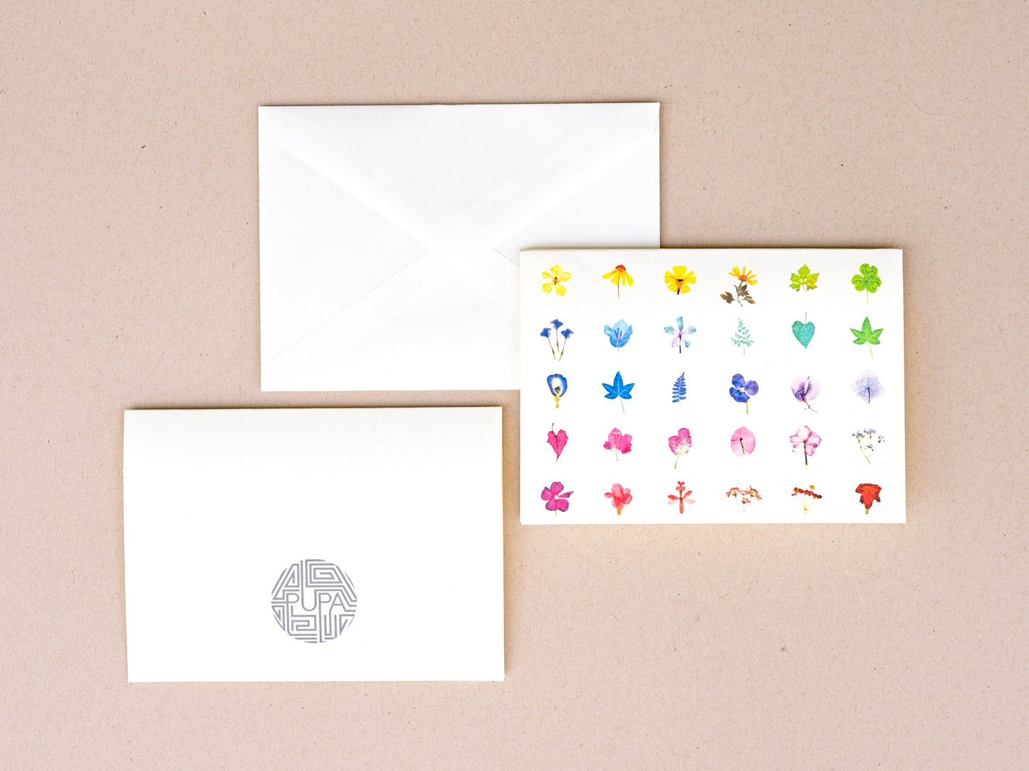 Floral Color Chart Greeting Card With Envelope