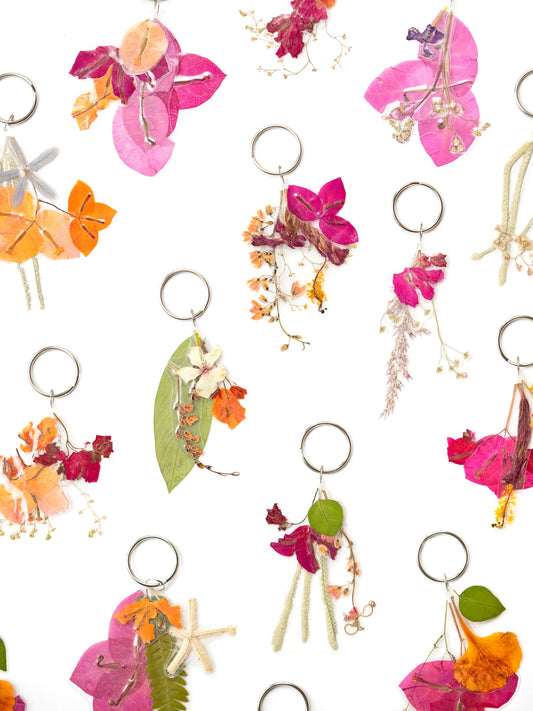 Pressed Flowers Keyring