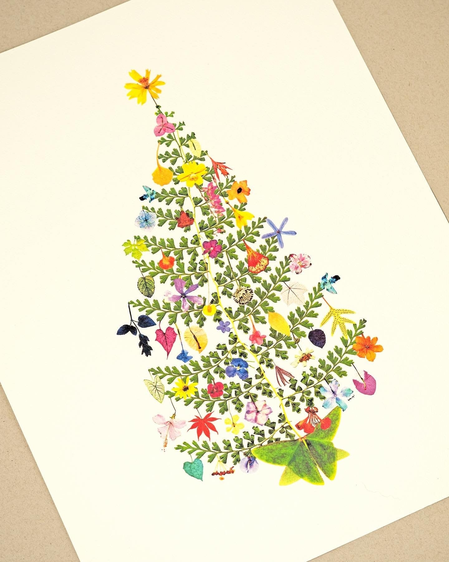 Tropical Christmas Tree Art Print & Greeting Card