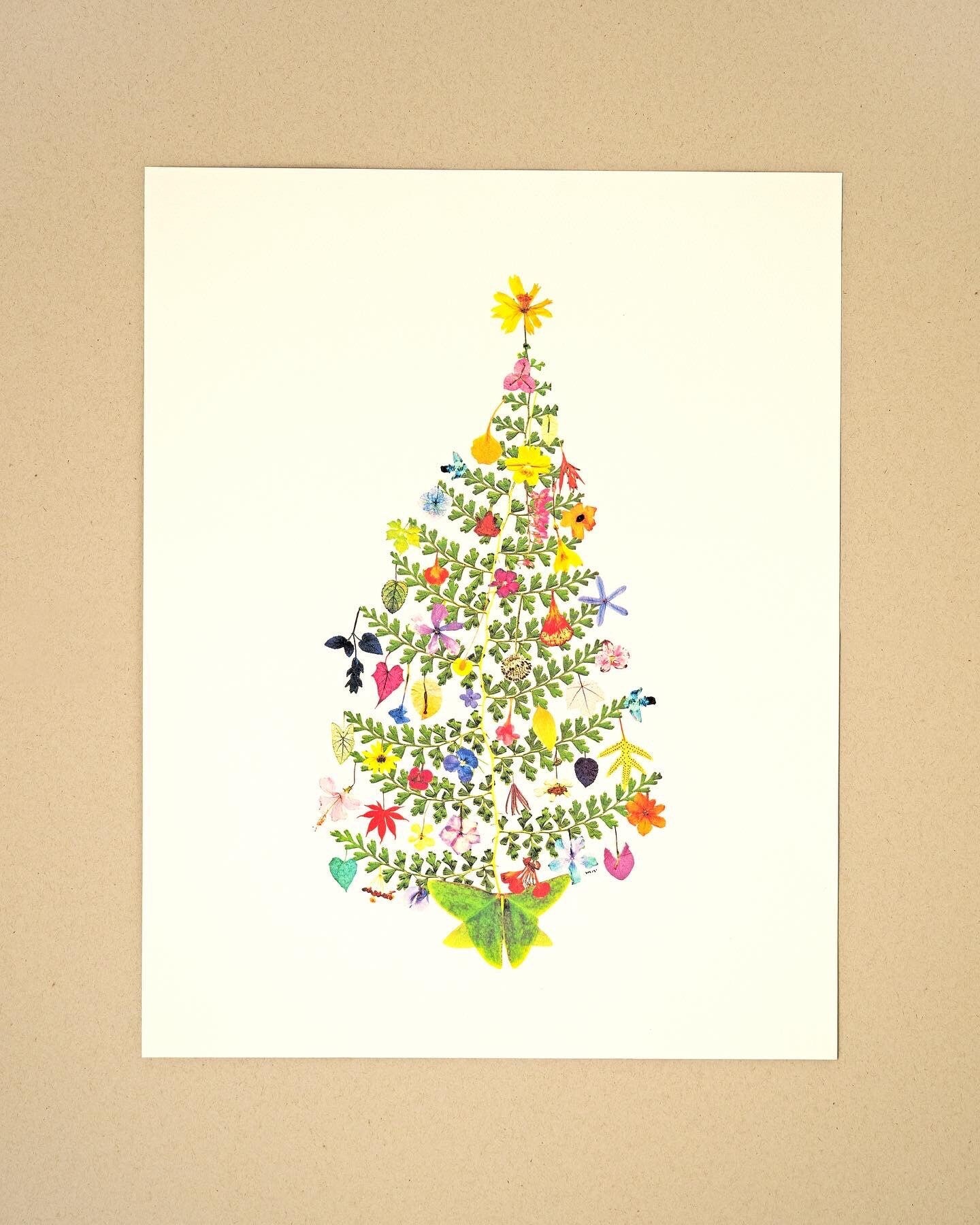 Tropical Christmas Tree Art Print & Greeting Card