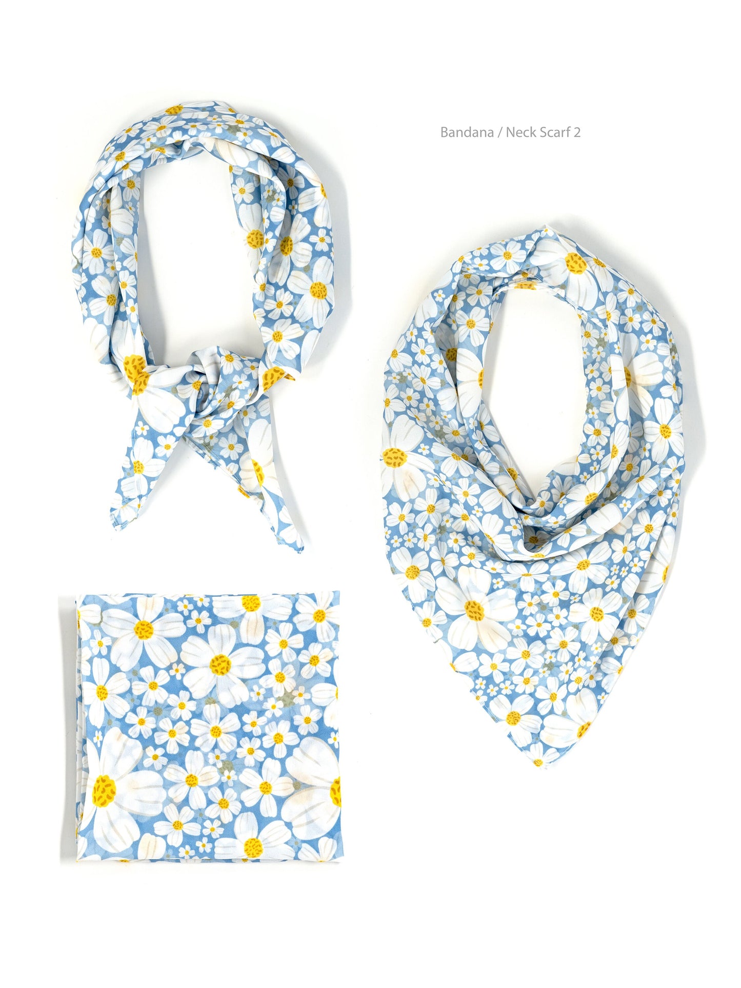 Margarita (Bidens alba) Scarf / Neck Scarf / Bandana
