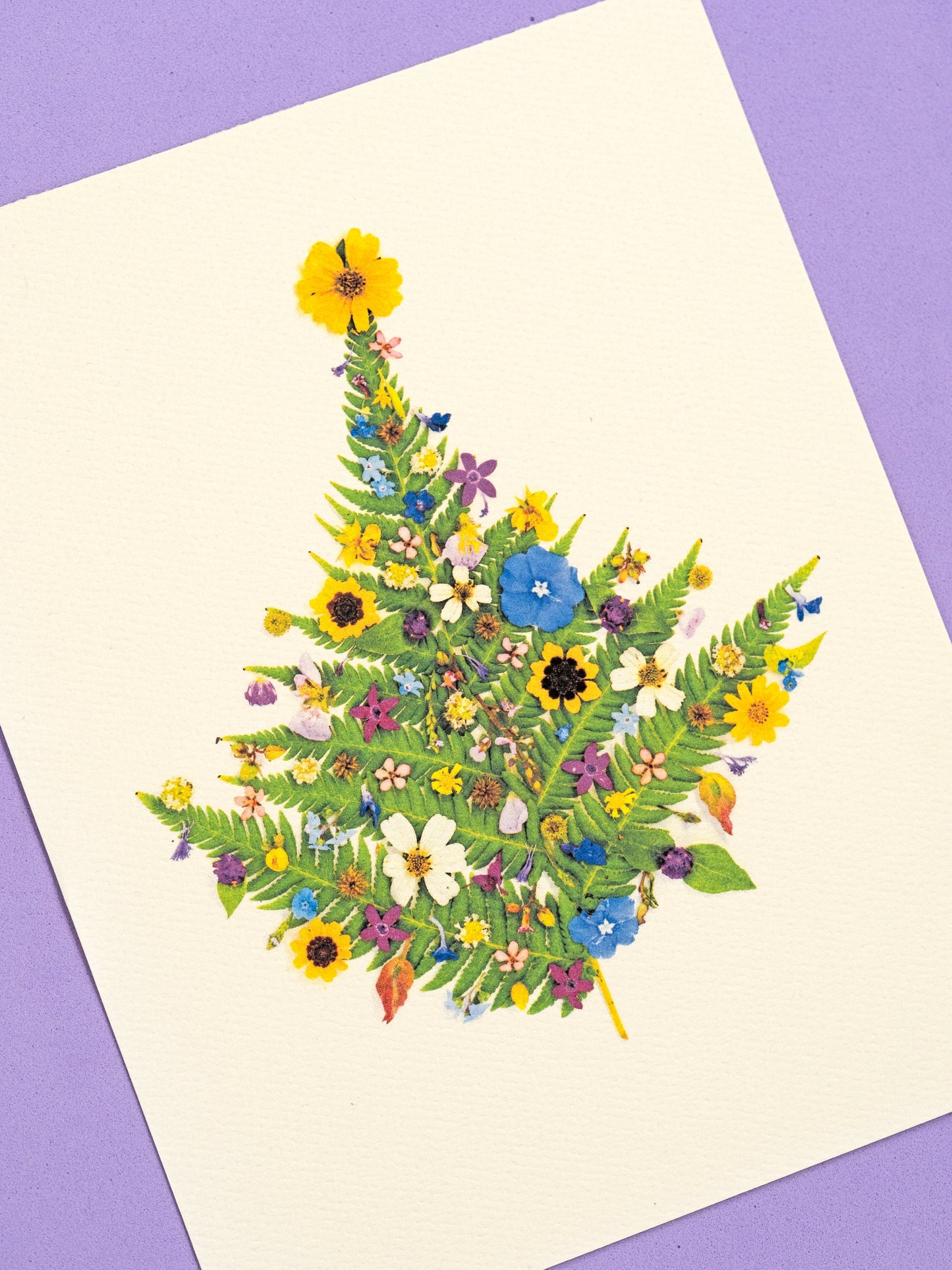 Floral Christmas Tree Greeting Cards / Art Print
