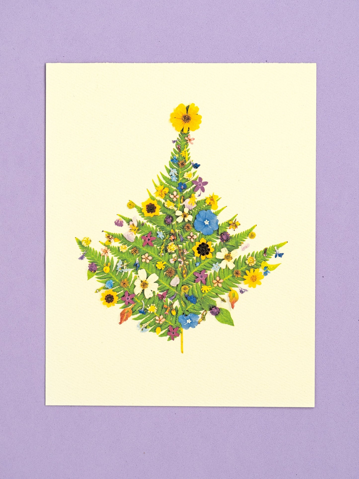 Floral Christmas Tree Greeting Cards / Art Print