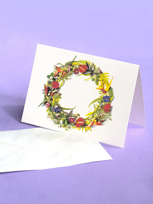 Tropical Christmas Wreath Greeting Card