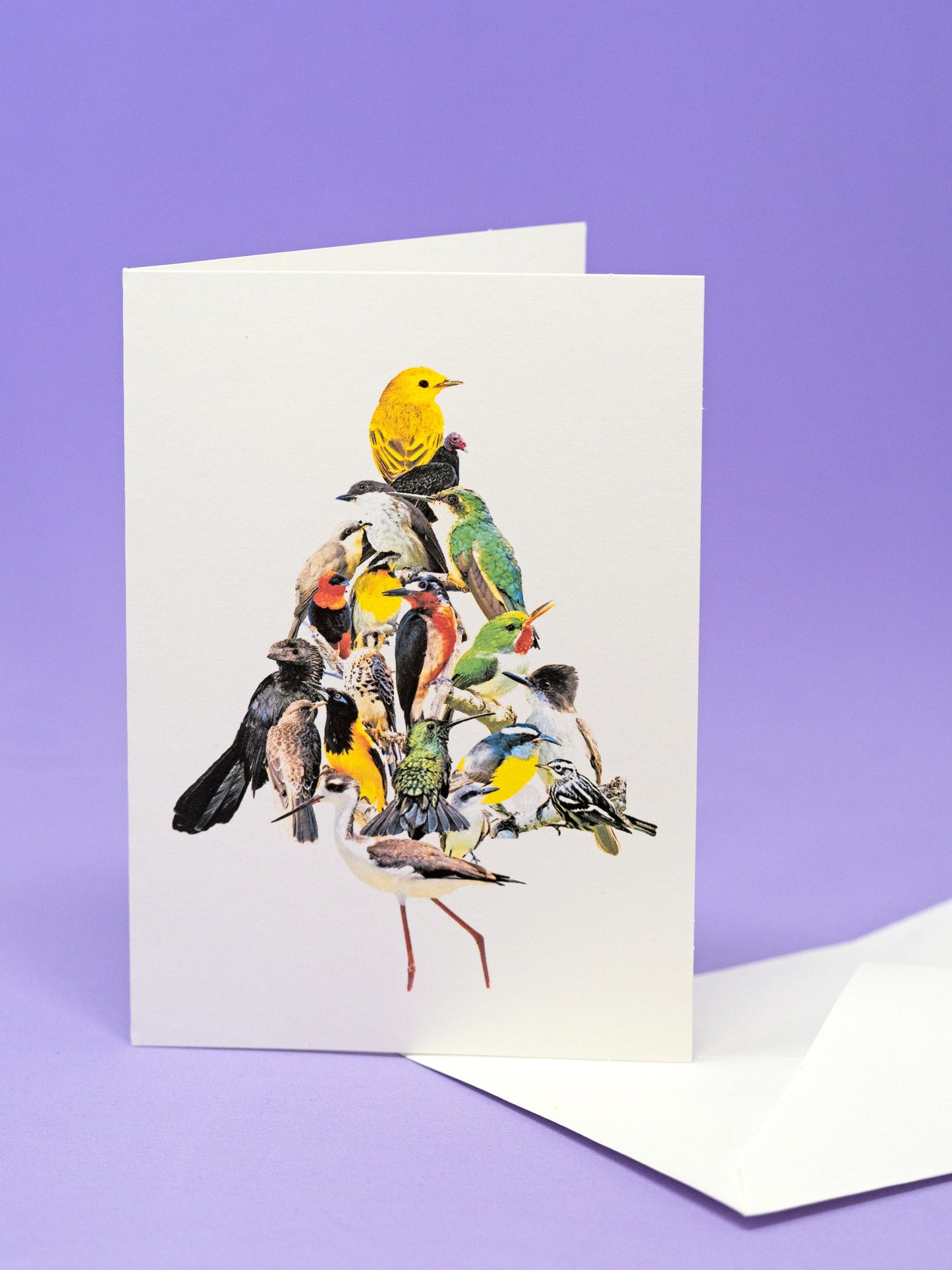 Birds Christmas Tree Greeting Card